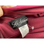 La Femme Plunge Neck A-Line Dark Berry Red Formal Evening Gown Size 14 NWT Photo 5