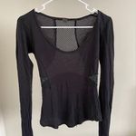 We The Free  Stonewash Black Mesh Long Sleeve Top Free People (XSmall) Photo 0