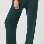 Alo Yoga NWT  Knit High Waist Salana Wide Leg Pant Midnight Green Size S Photo 5