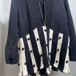 Vintage Susan Martin Black White Zip Up Chunky Long Sleeve Sweater Size Medium Photo 6