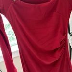 Wine Red Square Neck Midi‎ Dress with Chain Detail, US Size S/XS, Party new Photo 6