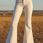 Wish List Jeans White Flare Leg High Waist Denim Pants Size M Photo 0