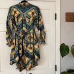 Ulla Johnson Jude Green Constellation Shirt Dress Size 0 Shibori Silk Tie Waist Photo 14