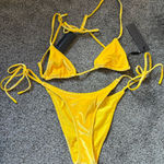 Triangl Yellow Velour Bikini Size XS Photo 0