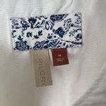 Pilcro  Anthropologie White Linen Ruffled Placket Shirt Size Medium Photo 9