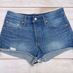 Levi's Levi’s 501 Button Fly Hi Rise Denim Short Shorts Distressed Frayed Daisy Dukes Photo 0