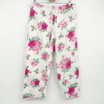 Ralph Lauren Lauren  LRL Womens Pajama Set Floral Monogram Cotton Top Pants L Photo 5