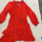 Chic Red Mini Dress with Tiered Skirt Photo 6