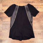 Rebecca Minkoff Lambskin Leather Combo Alma Short Sleeve Zip Top Photo 6