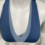 Aerie  V Neck Sports Bra Blue Mesh Padded Photo 2