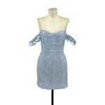 NBD x Naven Twins Lori Ice Blue Lace Off Shoulder Mini Dress Size Small Photo 2