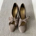 Vintage Ann Marino Brown White Herringbone Bow Tie High Heel Pumps Size 8.5 Photo 7