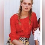 Anthropologie  Maeve Pleated Ruffle Blouse Photo 3