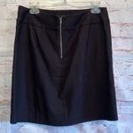 Loft  pencil skirt black textured back zipper M lined knee length straight Photo 4