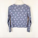 Chaser Vintage Jersey Long Sleeve Scoop Neck Crop Tee Gray Floral Small NWT Photo 2