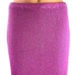 Free People  Purple Pink High Waisted Ribbed Knit Straight Wrap Maxi Skirt Size L Photo 3
