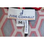 Jude Connally Women's Shift Dress Geometric Honeycomb Print Stretchy‎ Red Medium Photo 4