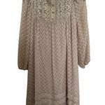 Anthropologie One September Anwen Mini Dress Womens XS Pink Chevron Peasant Boho Photo 4