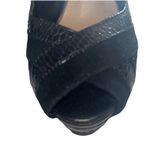 H by Halston Black Suede Snake Accents Platform Peep Toe Stiletto Women's Size 6 Photo 5