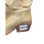 Bcbg Max Azria sz 8 Tan All Leather Western Cowgirl Boots Mid-Calf with Stacked Photo 14