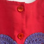 Carven Mikado Beaded Polyester Silk Pink and Purple Mini Dress Pockets Size 36 Photo 5