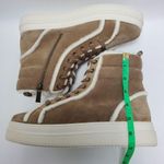 J Slides NYC Nadal Faux Fur High Top Platform Boot Sneakers Taupe Suede Size 9.5 White Photo 10