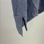 Chico's Women's Top 2 L Sm Blue Metallic Knit Asymmetric Hem Stretch casual work Photo 6