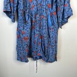 Free People  Tallulah Mini Dress Blue Floral Poppy Flower Boho Size Small Tunic Photo 5