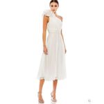 Mac Duggal NWT  ROSETTE ONE SHOULDER TEA LENGTH DRESS Photo 2