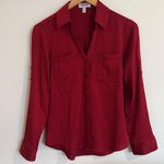 EXPRESS Petite Slim Fit Red Portofino Shirt Photo 6