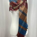 David & Young Plaid Earth Tone Boho Warm Fall Scarf Winter Red Photo 1