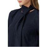 Tibi  Rent the Runway Navy Tie Neck silk Shift Dress sz 2 Photo 3