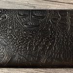 Black leather flower‎ wallet! Photo 2