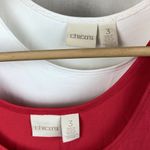 Chico's Chico’s SET of 2  White & Orange Sleeveless Microfiber Tank Tops 3 XL Photo 2