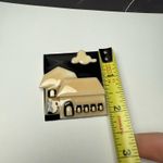 Kitty Cat In Front Of House Signed House Pins By Lucinda Brooch Pin Handcrafted Photo 2