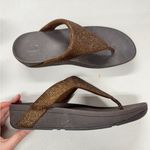 FitFlop  Brown Glitter Thong Platform Sandals Womens 11 Beachy Vacation Casual Photo 0