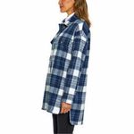 Banana Republic NWT Oversized  Navy and White Plaid Button Down Shirt Jacket Photo 2