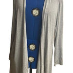 ENOUGH ABOUT ME Women’s Longline Open Front Cardigan Shrug Gray Size 1X Photo 0