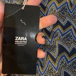 ZARA  Blue Multicolor Sequins Asymmetrical High Low Hem Skirt Women Sz L Photo 9