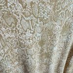 Chico's  Tan Cream Snakeskin Scoop Neck Long Sleeve Rayon Stretch Pullover Top XL Photo 2