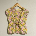 Anthropologie Guinevere Crochet Diamond Cap Sleeve Top Y2K Cottagecore Whimsical Photo 9