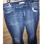 Women's Kancan Jeans Distressed Flare Dark Wash 32 Blue Photo 1