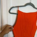 ZARA  Neon Orange Ribbed Cotton Midi Dress Photo 5