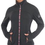 Dasawamedh Women's Colorful Zipped Running Sport Jacket Size Small Black Photo 1