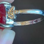 Red sapphire S925 silver ring size 6.5 Photo 7