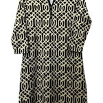 J. McLaughlin  Catalina Cloth Black Ivory Geometric Knit Sheath Dress M Stretch Photo 0