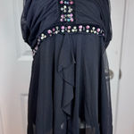 Seven7 Y2K Vintage Fairycore Goth Boho Top 14/16 Velvet Sequin Halter Whimsigoth Photo 0