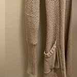 Anthropologie Guinevere Beige Open Knit Cotton Linen Blend Cardigan Photo 10