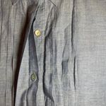 J. Jill Tuxedo Pleat Chambray Button Down tunic shirt blouse size Medium Blue Photo 8