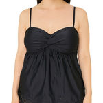 Black Swim Top with Eyelet Hem Size 14 Photo 0